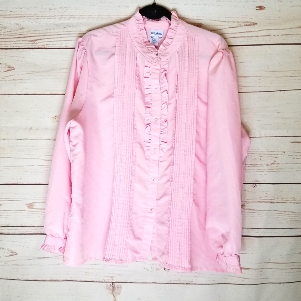 🎈Sale🎈VTG Ruffled Button Up Blouse